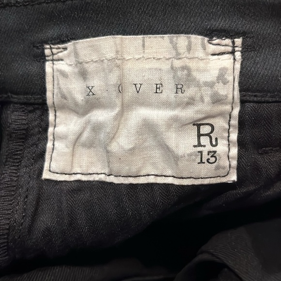 R13 Black Waxed X-Over Jeans - Picture 10 of 10